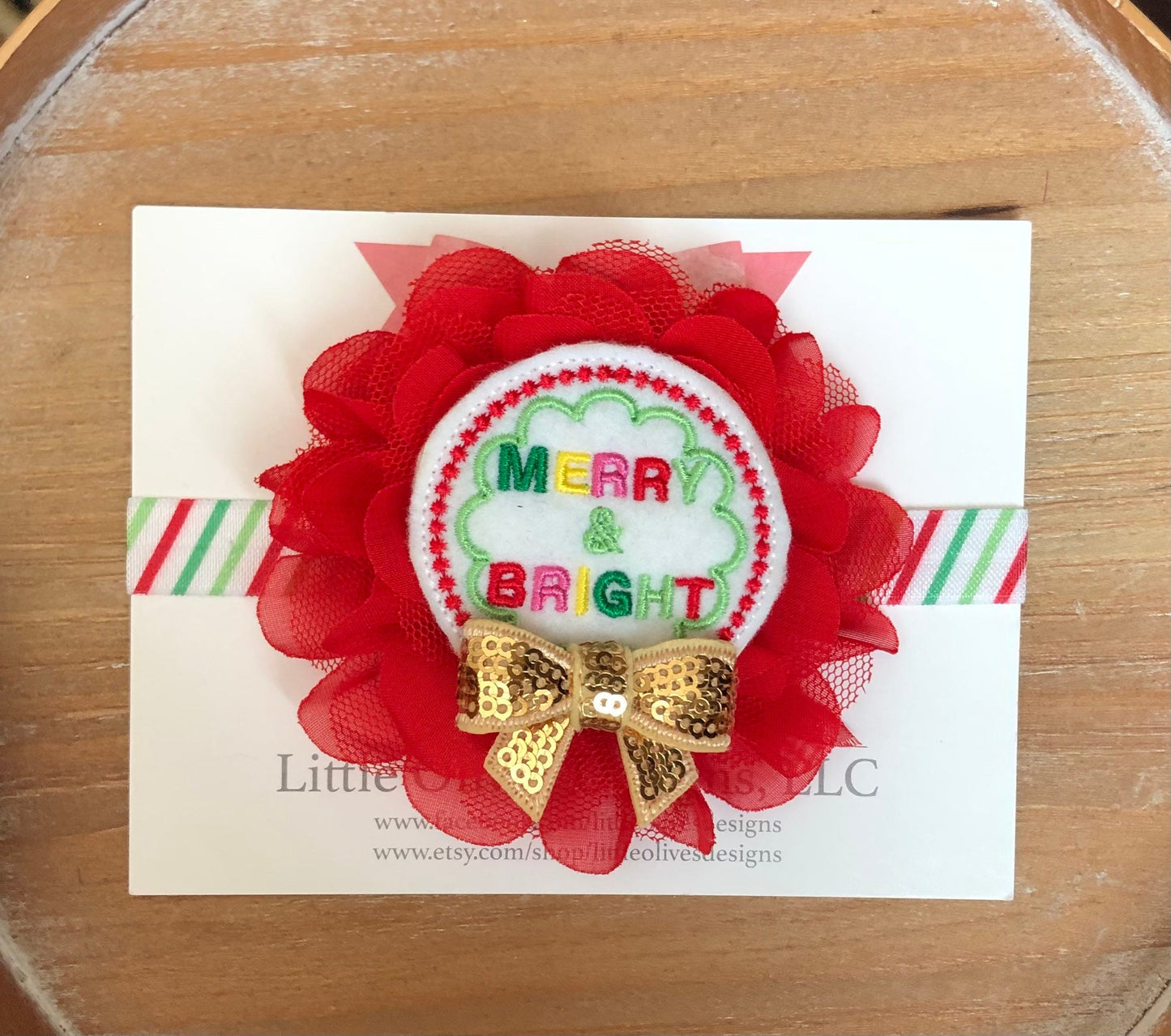 Merry and Bright baby elastic headband