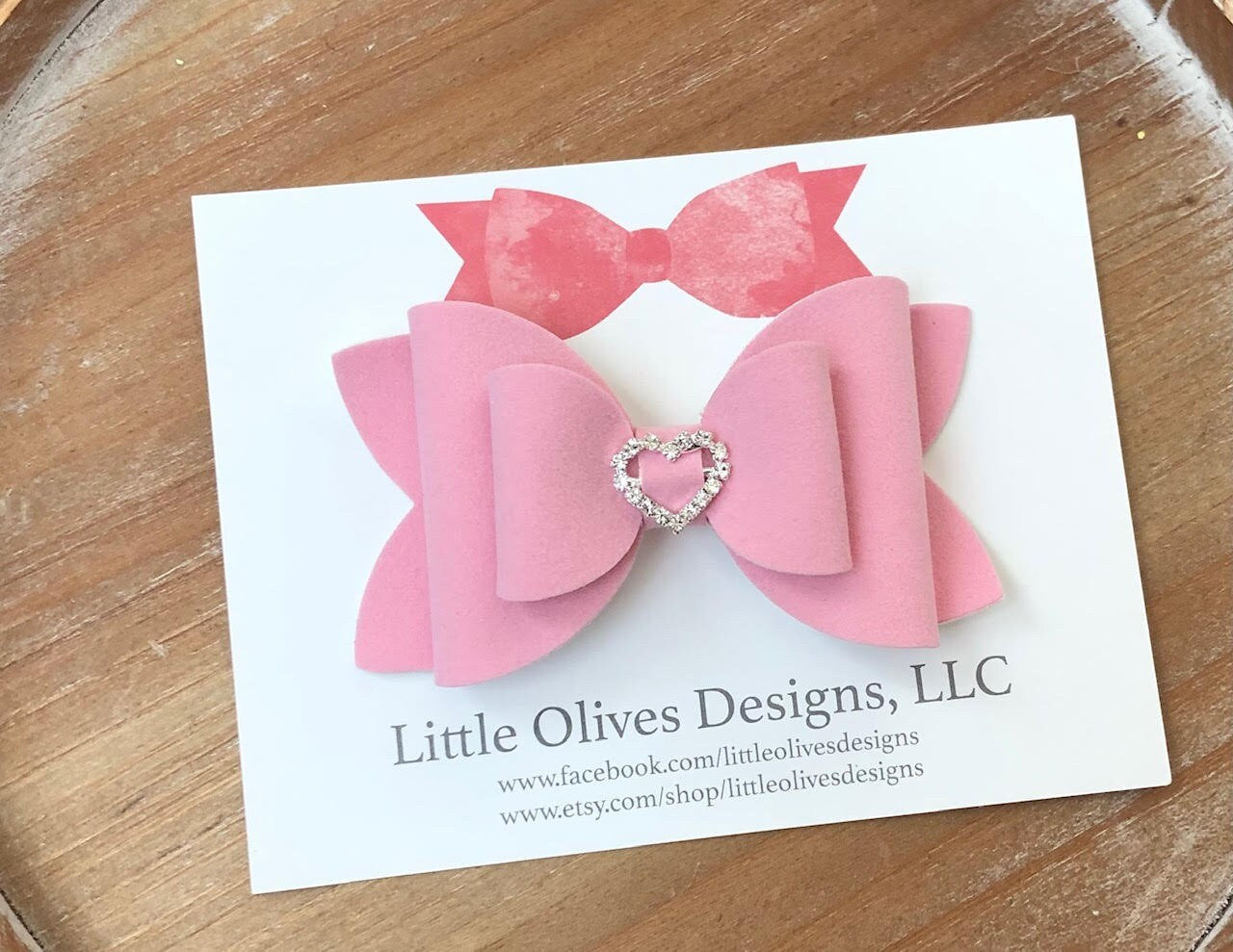 hot pink or light pink velvet hairbow