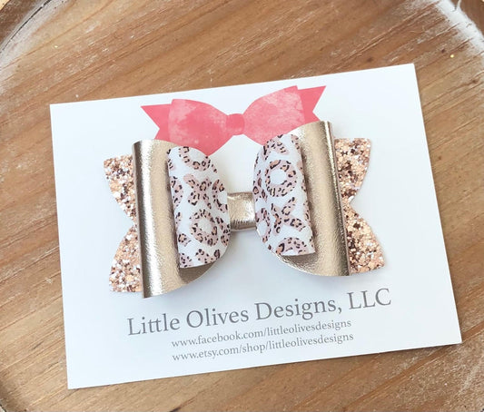 XOXO leopard cheetah print hairbow