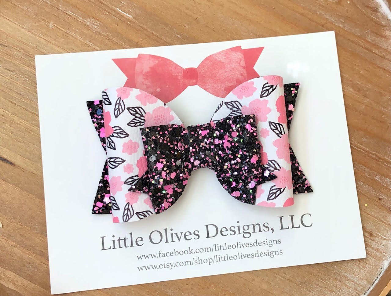 doodle roses hairbow