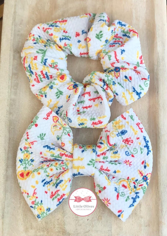 Lenco dos namorados bow or scrunchie