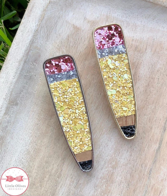 yellow pencil metal clip