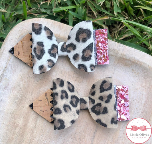 leopard pencil bow - small leopard pencil bow