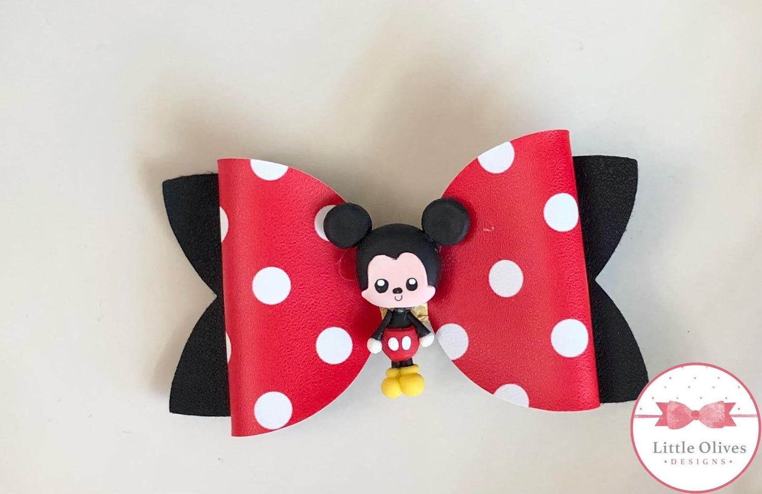 boy mouse inspired clay bow
