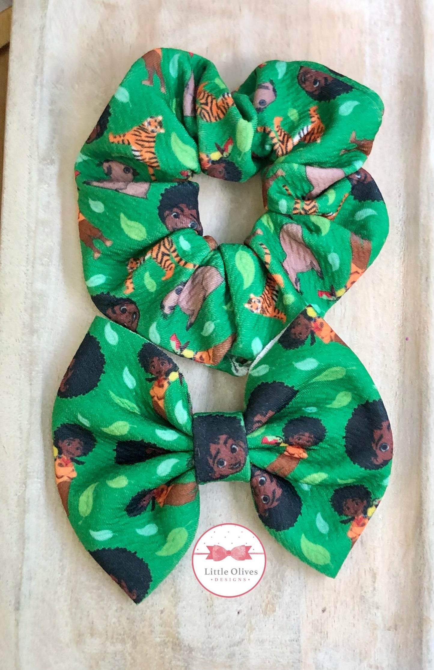 little cousin scrunchie or bow- animal power cousin scrunchie or bow