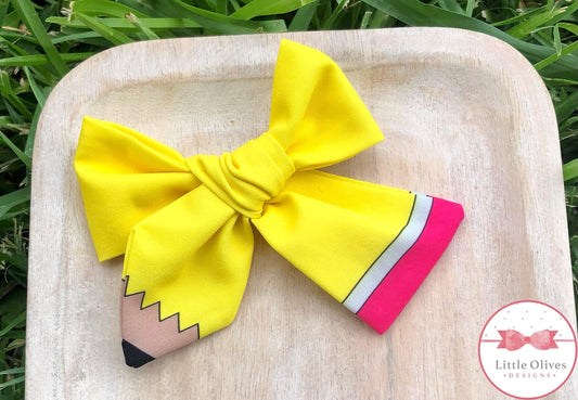 pencil hand tied bow