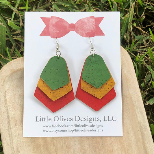 Portugal themed cork earrings