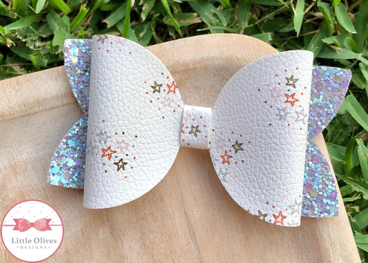 Starry night bow - stars hairbow