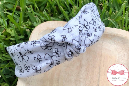 Butterfly sketch knotted headband