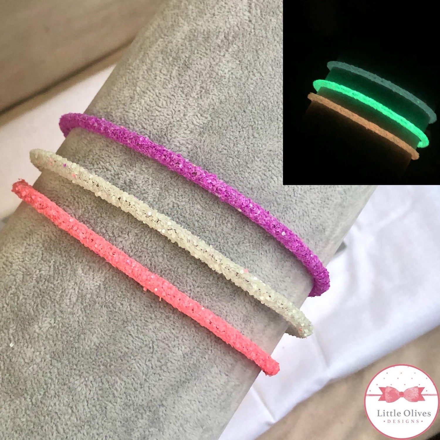 Glow in the dark glitter headbands