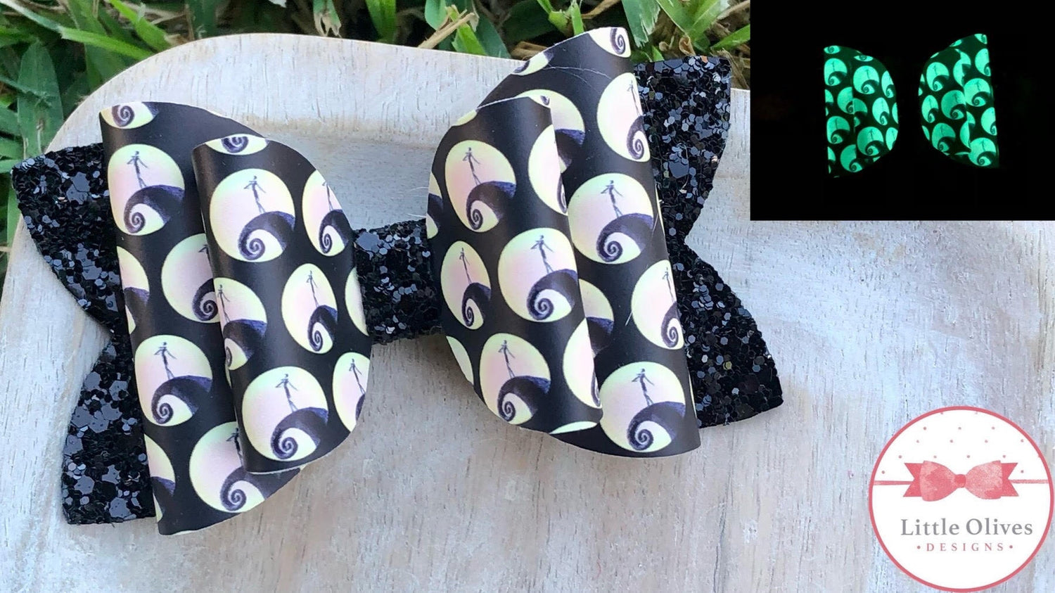 Midnight guy glow in the dark bow