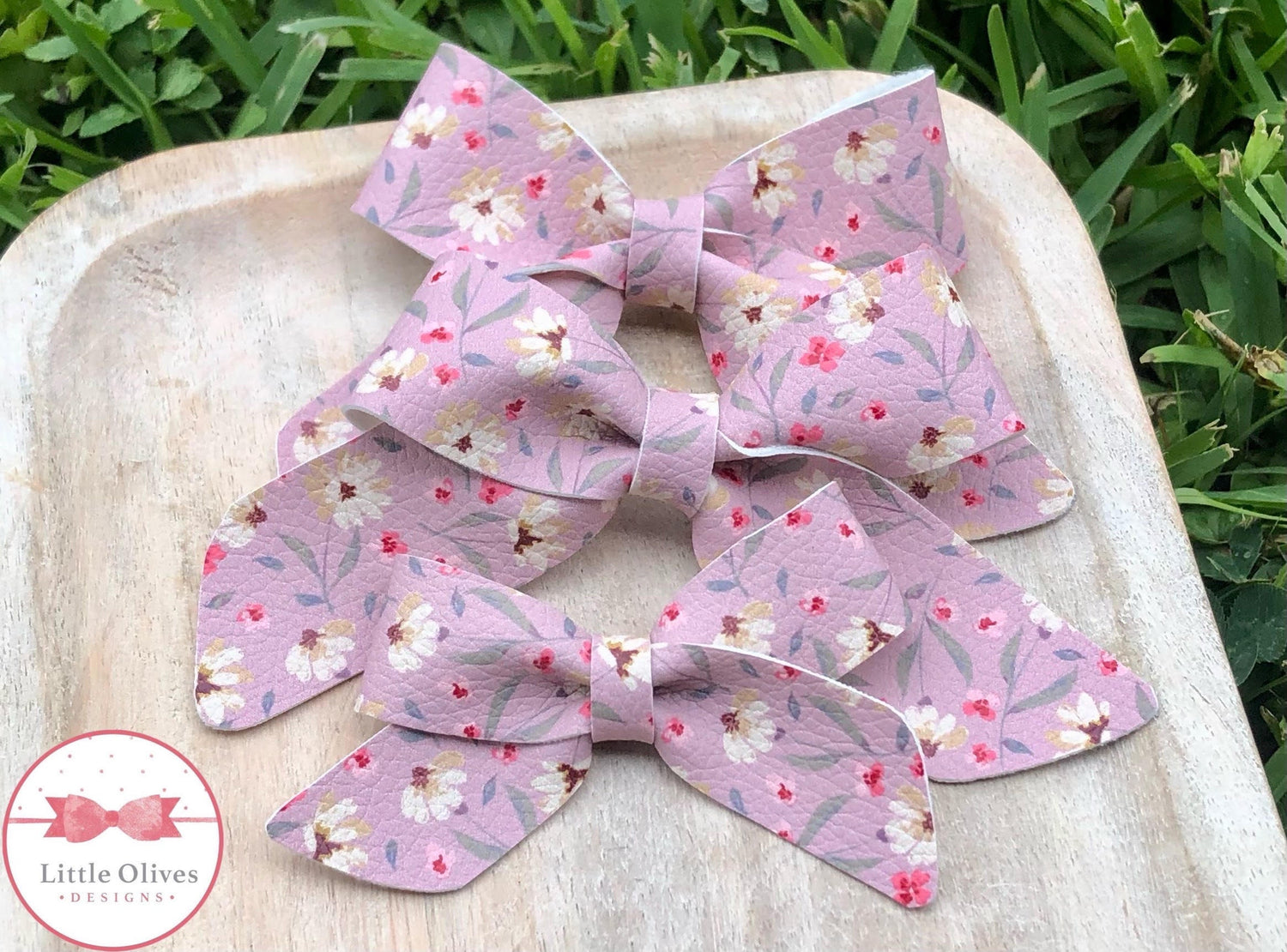 Serena floral Elliott bow - pink floral bow - fall floral bow