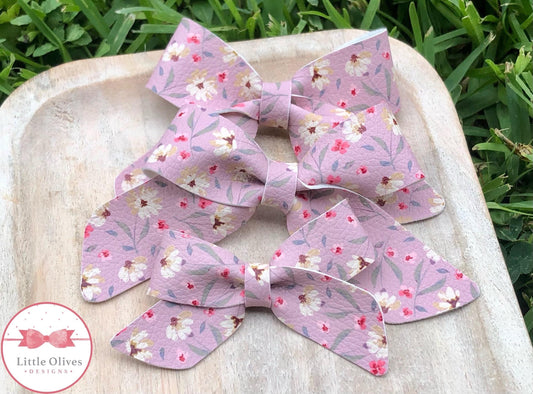 Serena floral Elliott bow - pink floral bow - fall floral bow