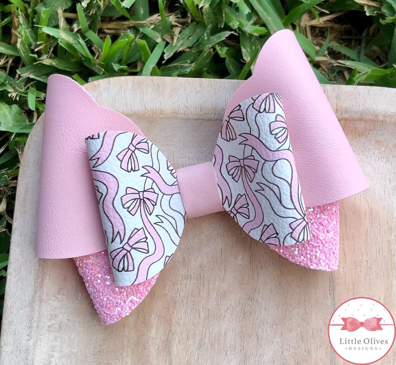 Pink ribbon Abby bow - pink ribbon hairbow