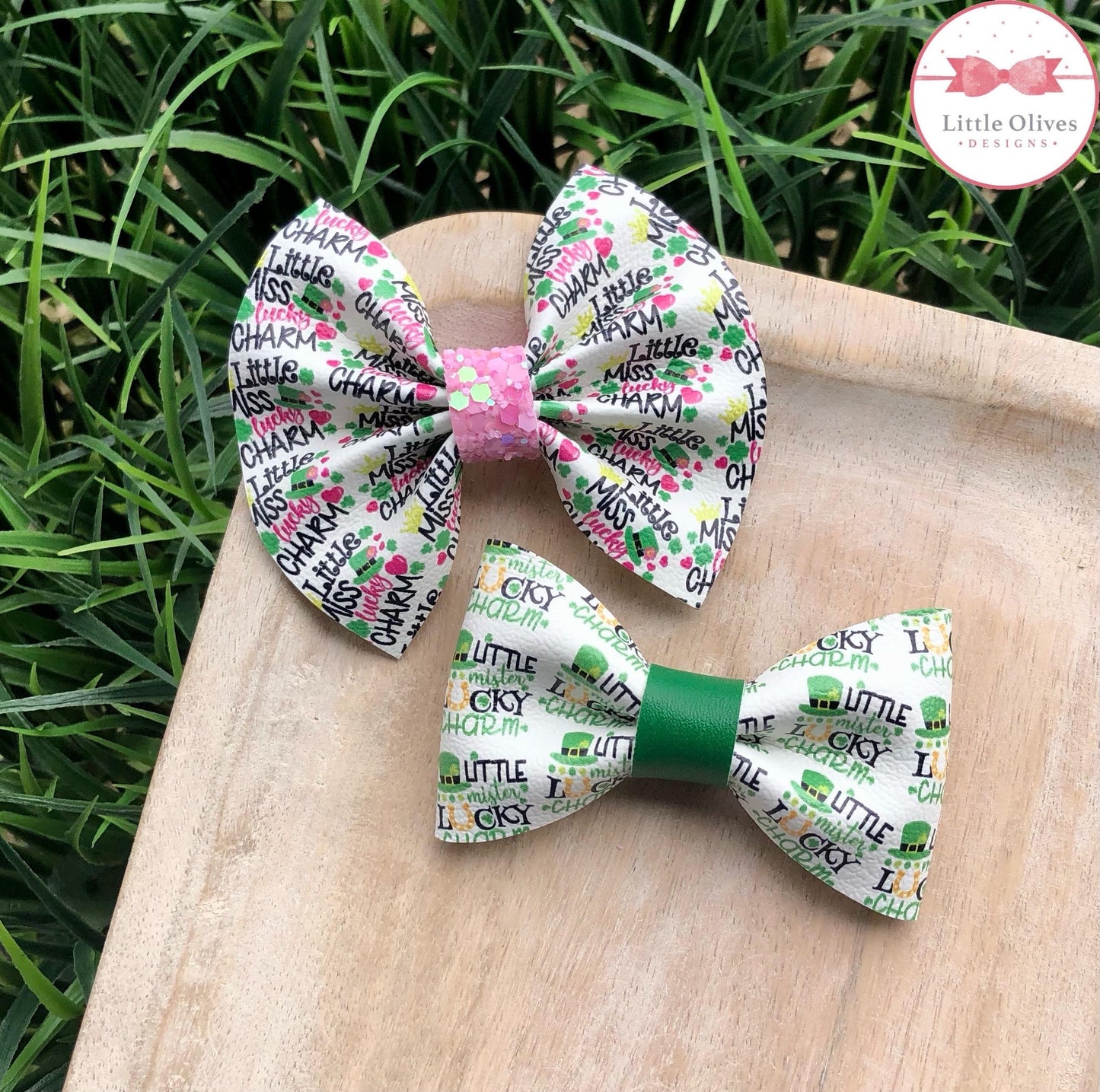 Little Miss or Little Mister Lucky Charm bow and bow tie