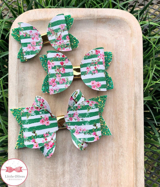 St. Patrick's Day floral hairbow
