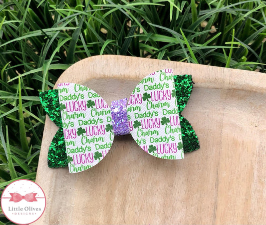 Daddy's lucky charm bow - St. Patrick's bow