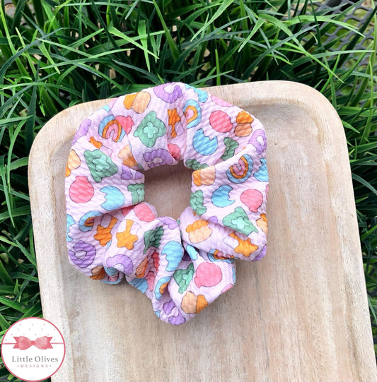 Pink charms scrunchie