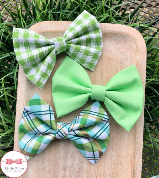St. Patrick's Day cotton hairbows