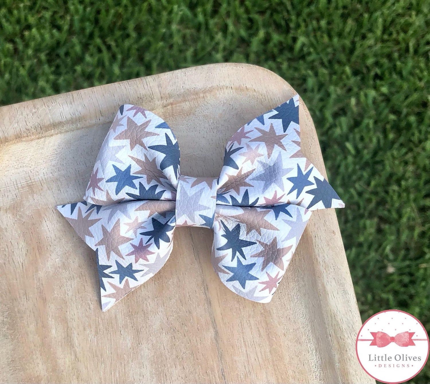 Neutral Stars larkin bow - blue stars bow
