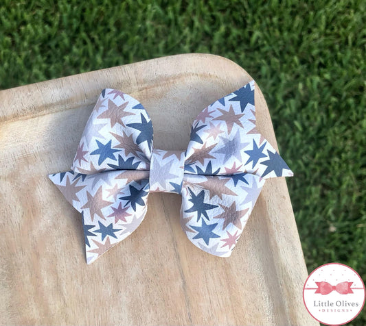 Neutral Stars larkin bow - blue stars bow