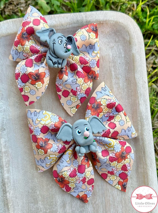 Elephant clay sailor bow
