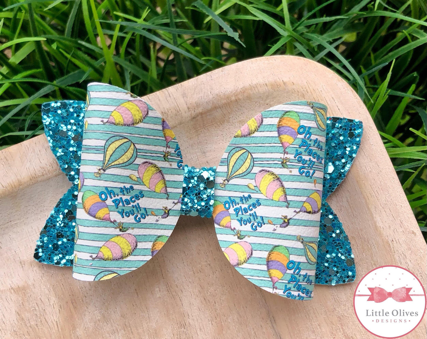 Going places bow (blue)