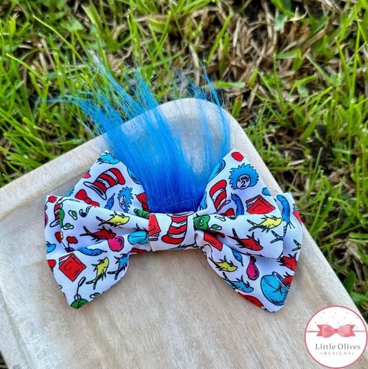 Blue haired toss bow