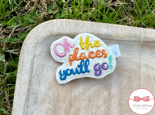Going places felt hair clip