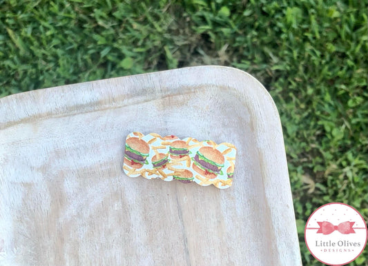 Burgers and fries snap clip