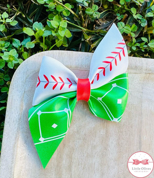 Baseball mini larkin bow