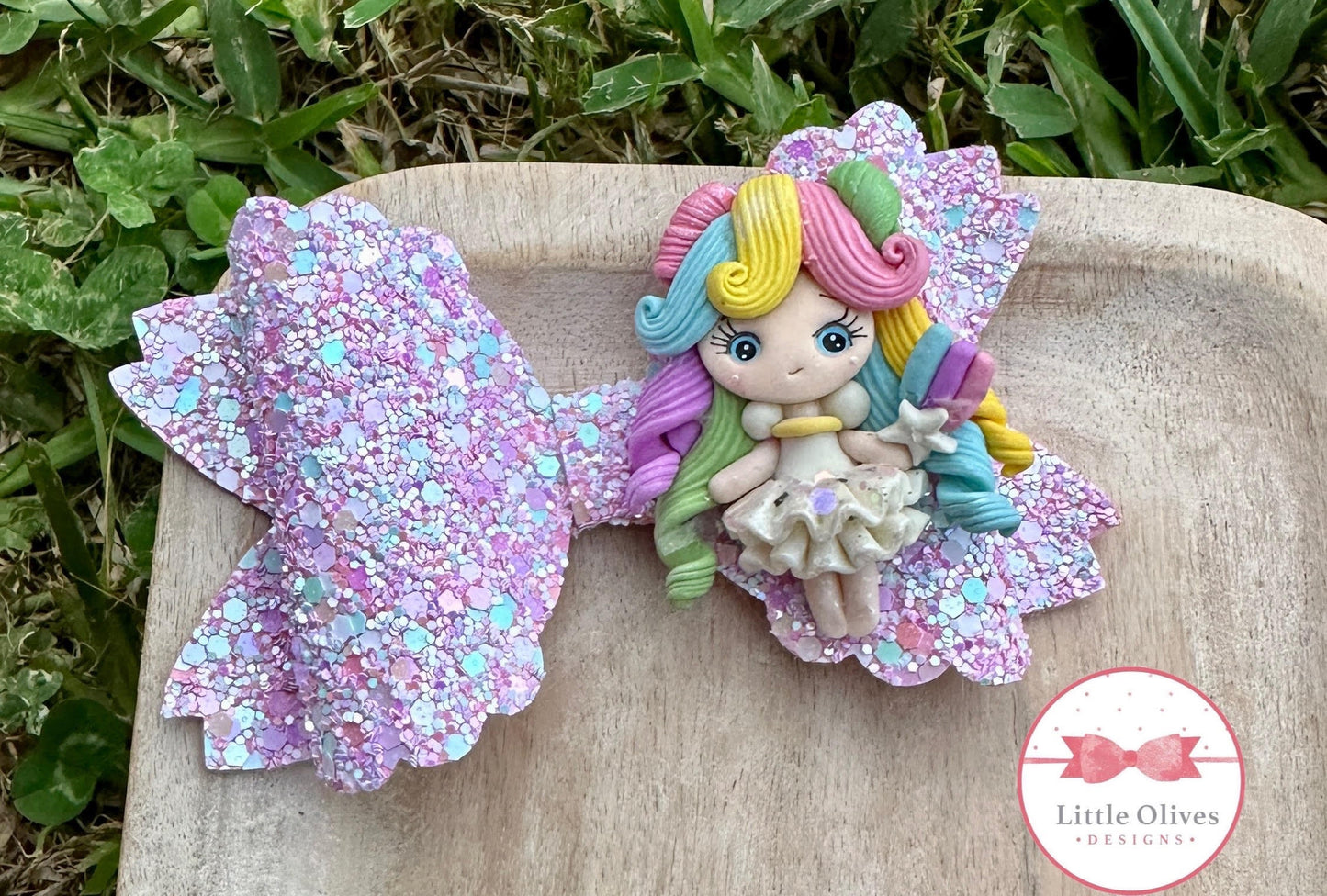 Rainbow girl bow