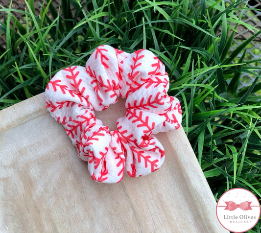 Baseball scrunchie