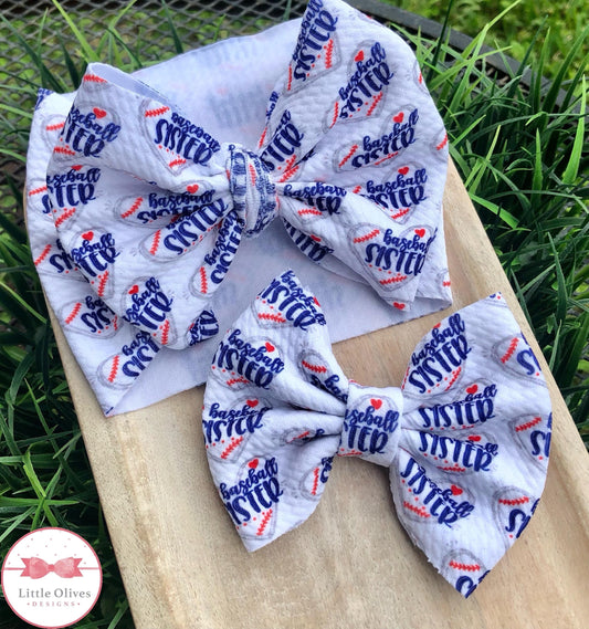 Baseball sister bow