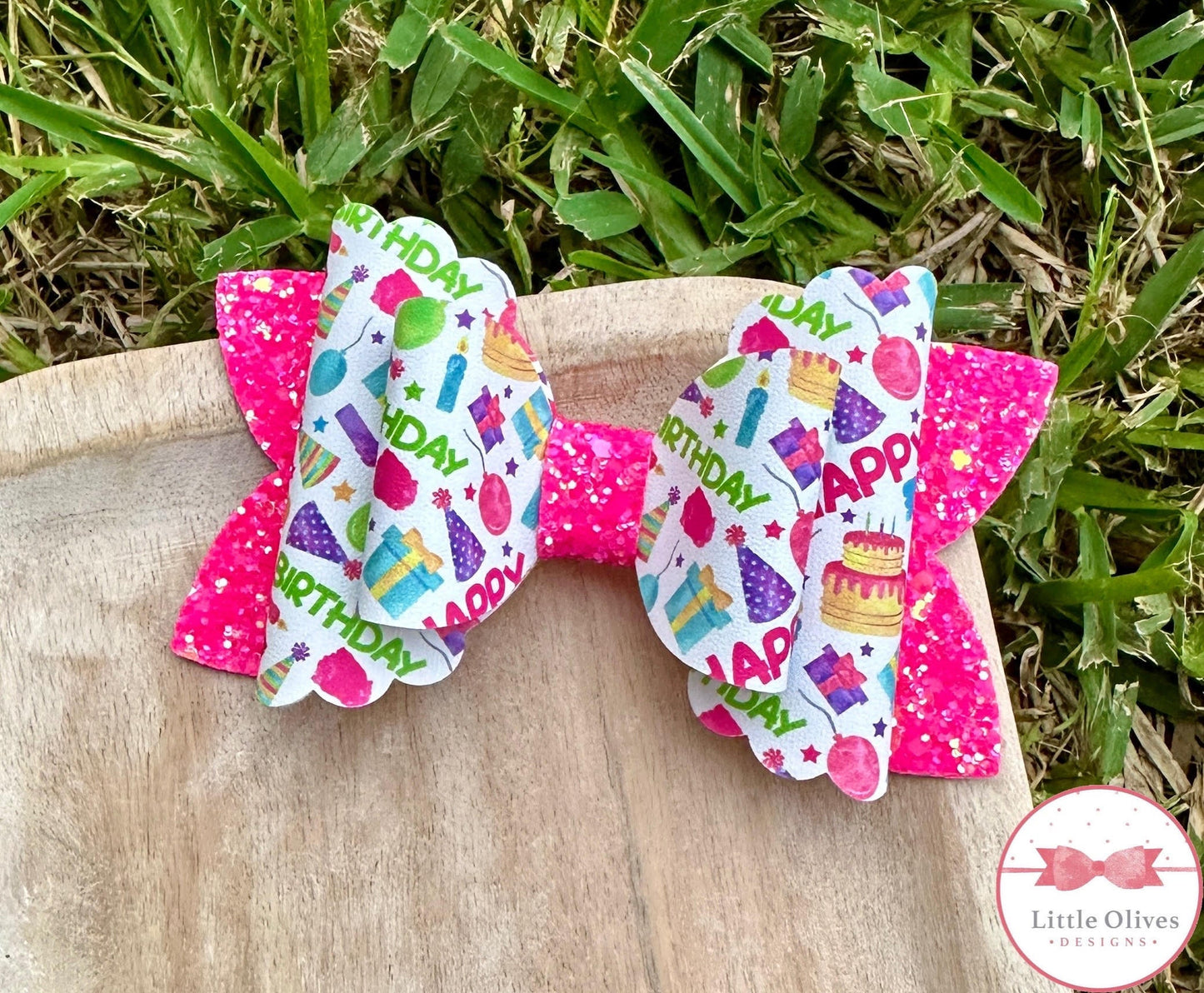 Pink birthday bow