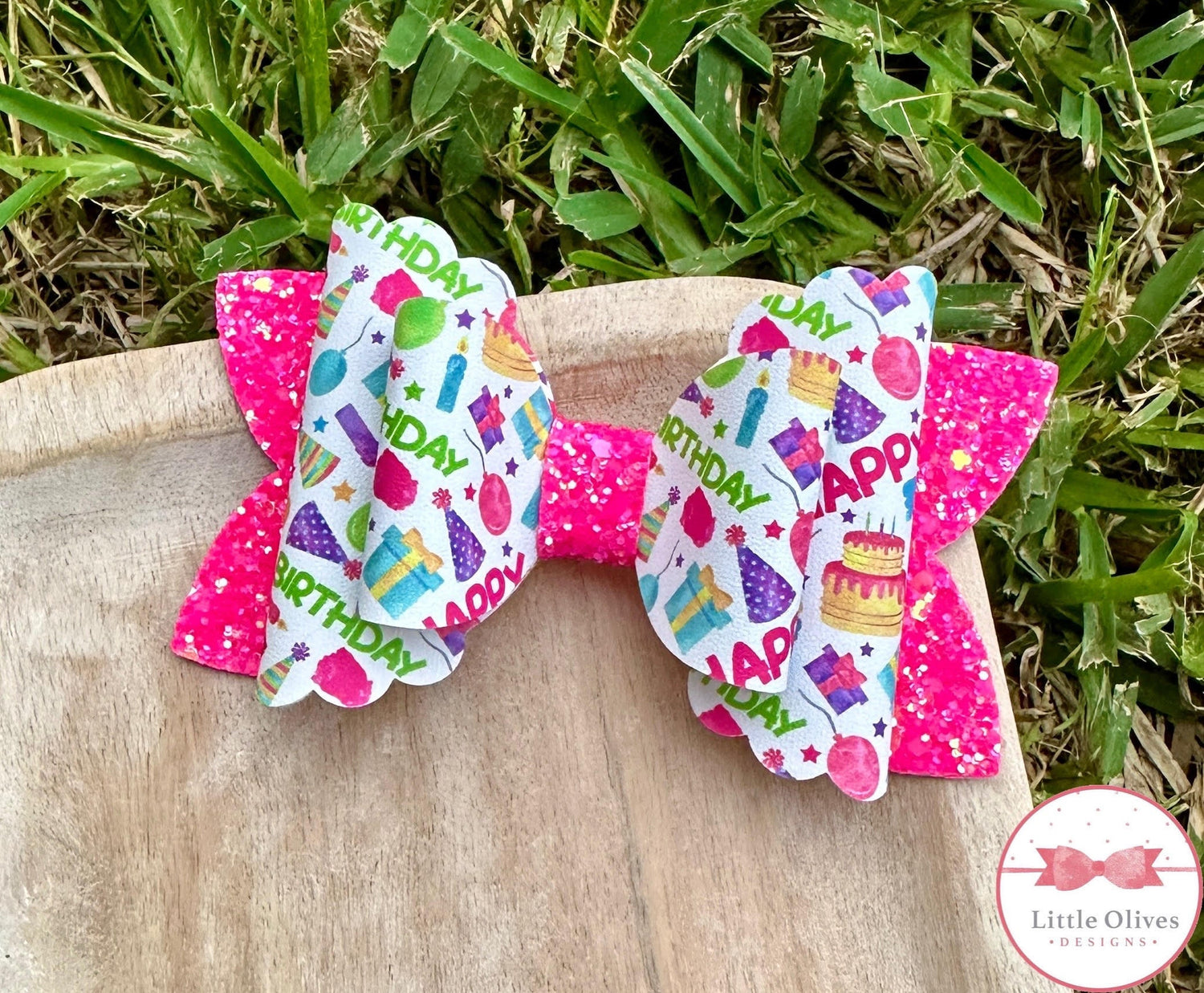 Pink birthday bow