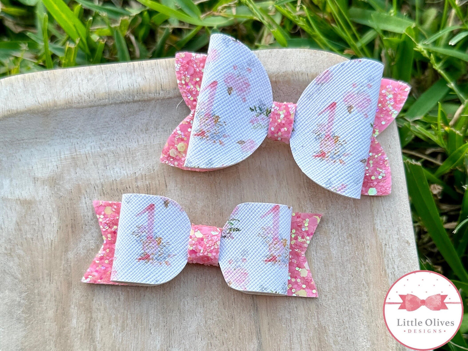 First birthday mini bow