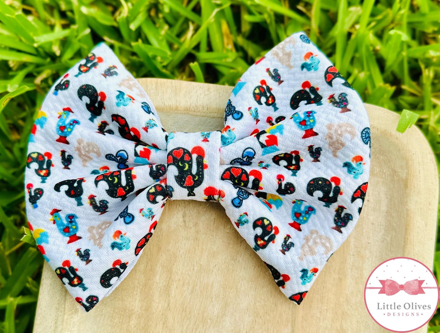 Portuguese roosters bow or scrunchie
