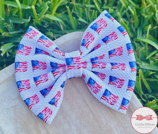 USA flags bow