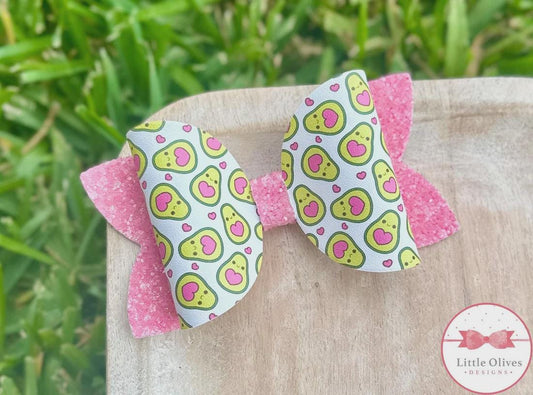Avocado heart bow