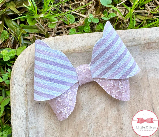 LAVENDER STRIPES ABBY BOW