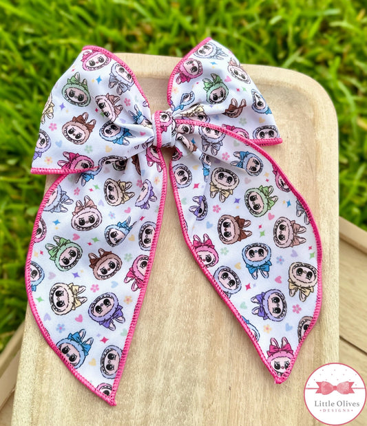 LBB DOLLS LARGE SOPHIE BOW - HOT PINK