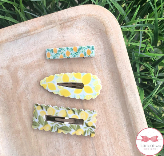 LEMON ACRYLIC CLIPS