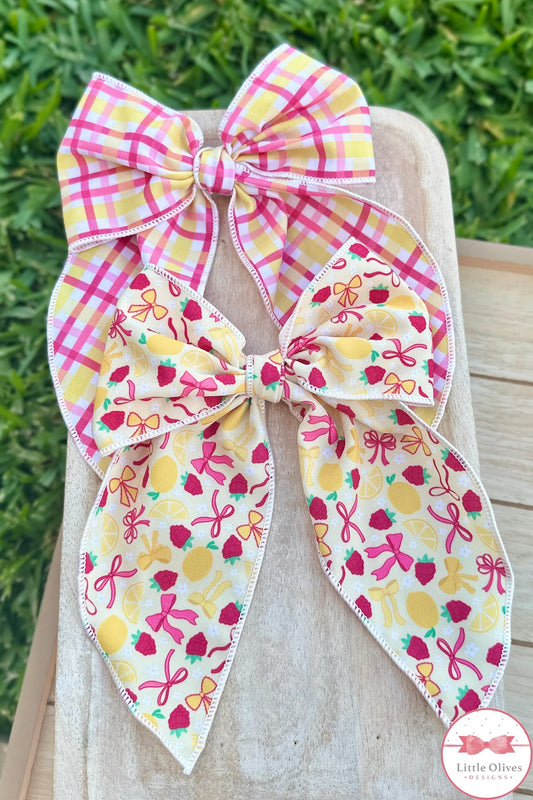 LEMON RASPBERRY & BOWS SOPHIE BOW SET