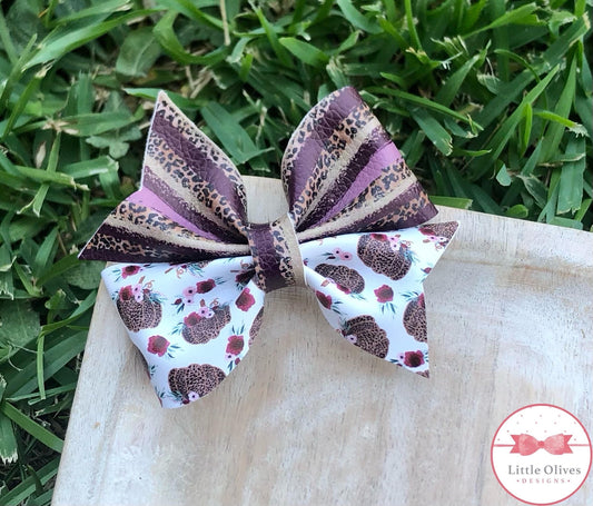 LEOPARD PUMPKIN LARKIN BOW - SALE