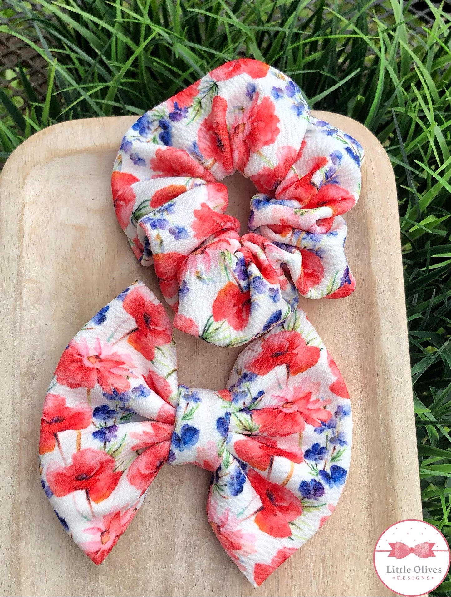 LIBERTY FLORAL SCRUNCHIE OR BOW