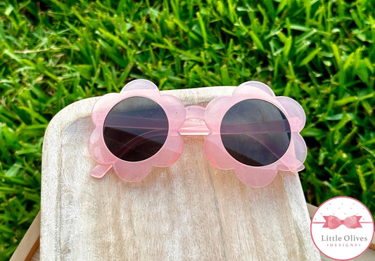 KIDS LIGHT PINK DAISY SUNLGLASSES