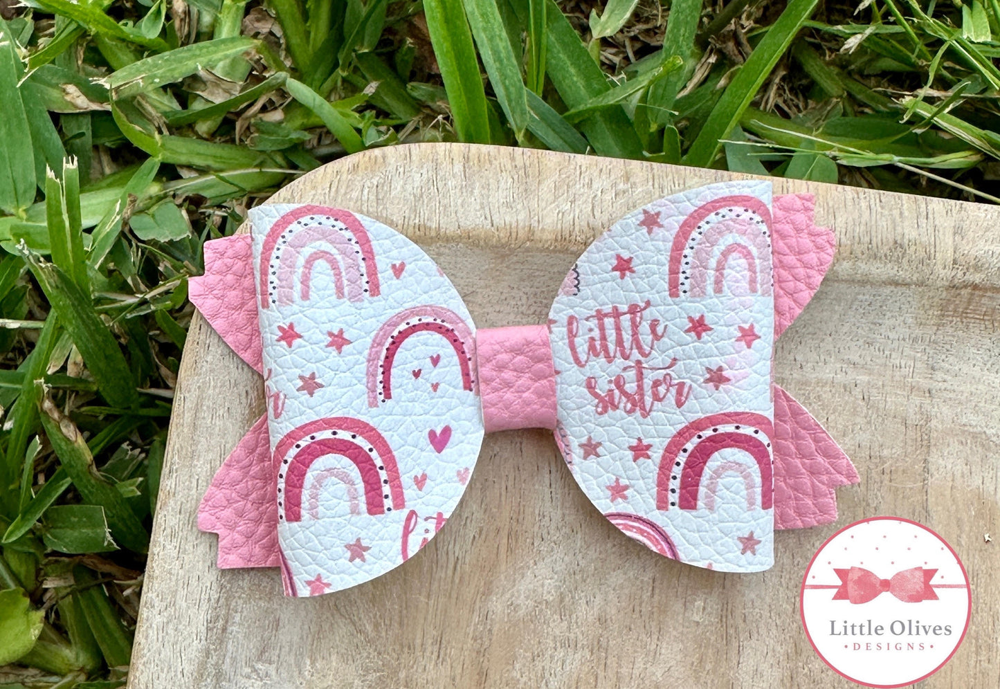 LITTLE SISTER BOW (PINK RAINBOWS)