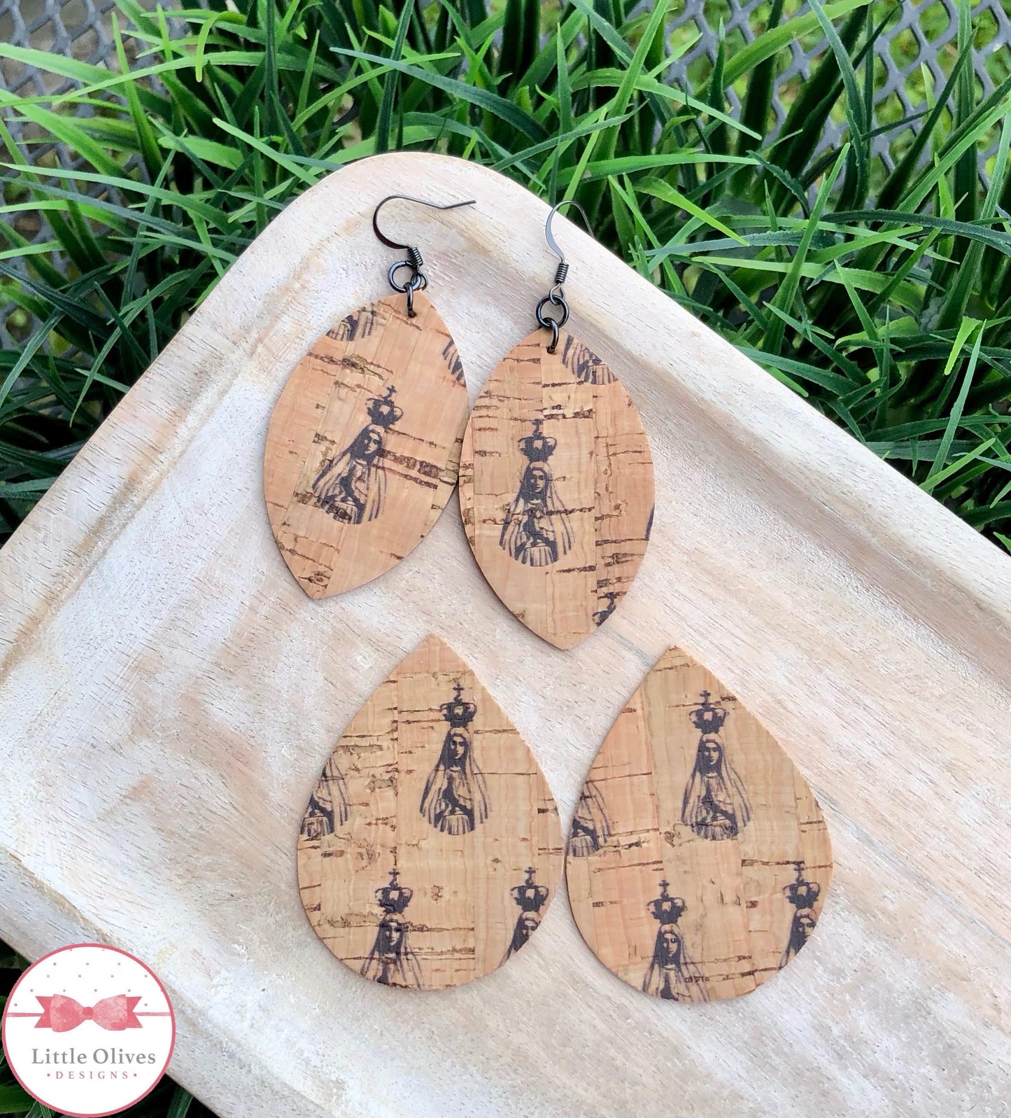 OUR LADY OF FATIMA CORK EARRINGS - 2