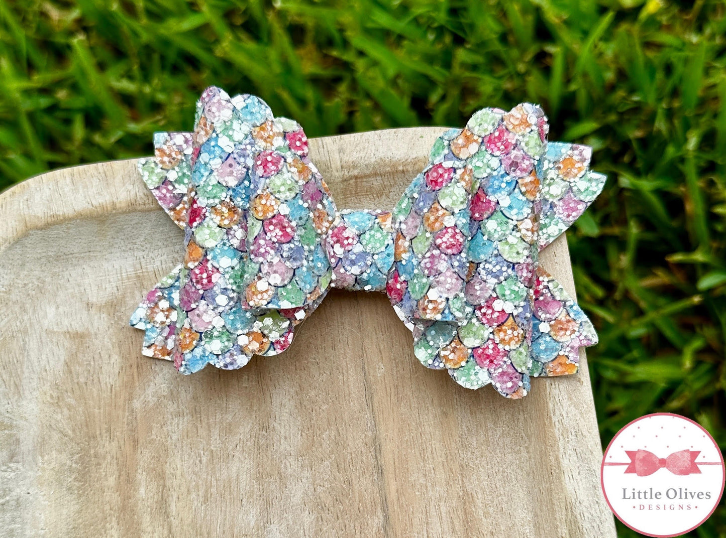 RAINBOW MERMAID SCALES BOW